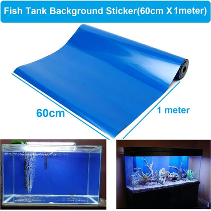 Despacito Aquarium Background Sticker Blue for Fish Tank, self Adhesive Single Side Fish Tank Decorative, Waterproof Aquarium Background (blue/ black)