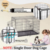 Despacito Foldable Metal Pet Dog Fence Pen with Single Door, for Large Dogs Rabbit with Removable Tray, Dog/Cat Kennels Outdoor and Indoor(24 * 20 * 17" inch(L*B*H),Random Color)