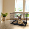 Despacito Foldable Metal Pet Dog Fence Pen with Single Door, for Large Dogs Rabbit with Removable Tray, Dog/Cat Kennels Outdoor and Indoor(24 * 20 * 17" inch(L*B*H),Random Color)