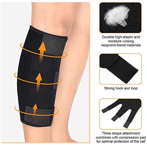 NUCARTURE calf support for men pain relief Leg Wrap Calf Brace Compression, calf Sleeve for women shin splint support for running straps (Black-(1pc))