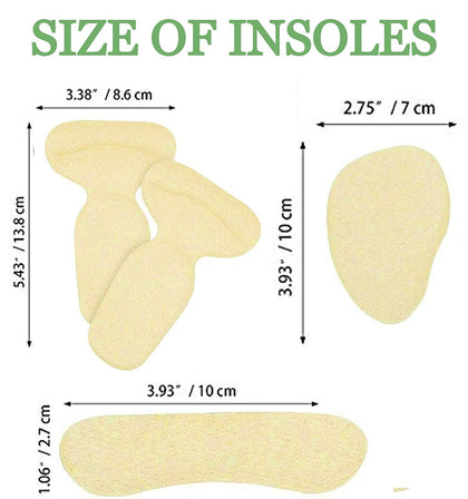 Forefoot High Heel Soft Insole Fabric Sticky Back Insoles Protector Liner Sponge Cushion Shoe Pads for Women-8 Pcs (Beige)