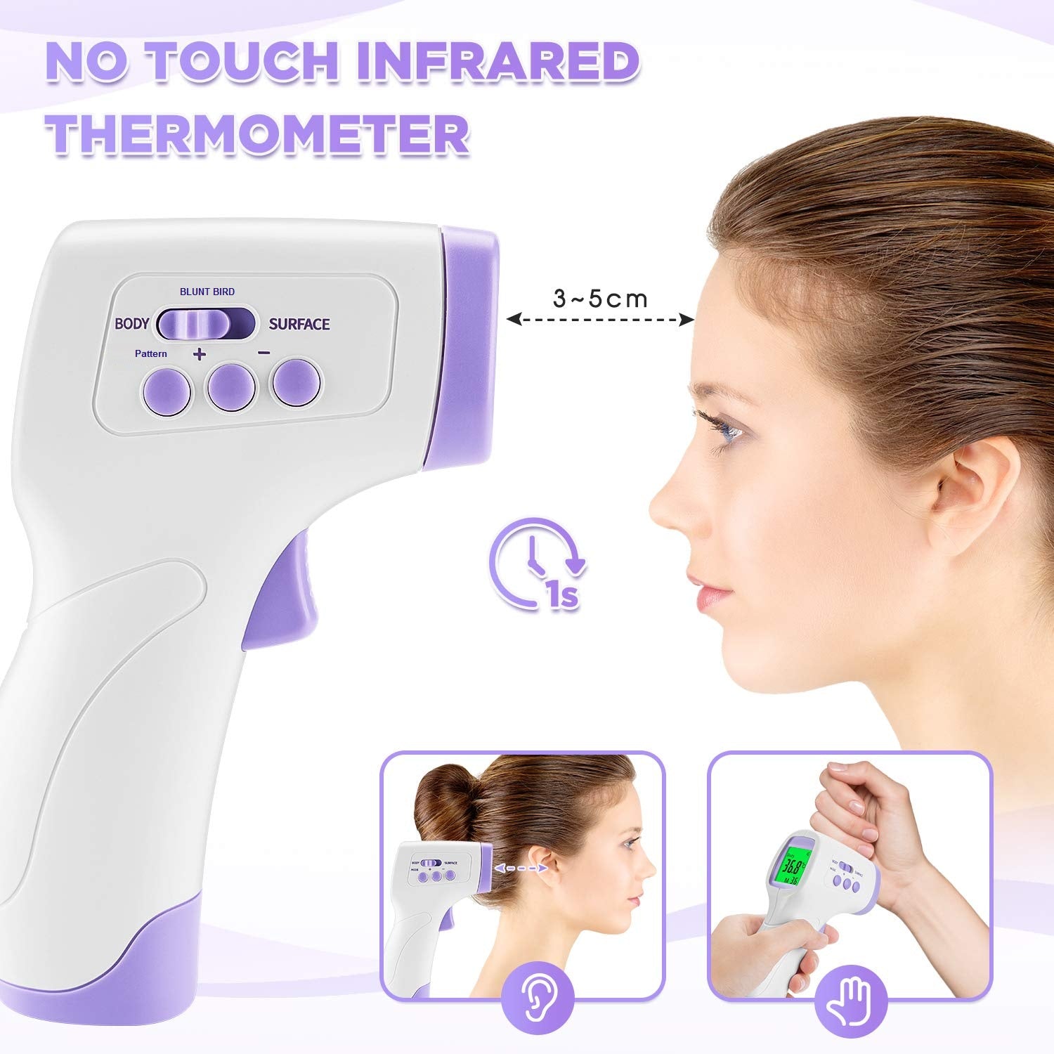 NUCARTURE® blunt bird thermometer DN-998 forehead digital infrared thermometer for fever