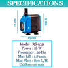 Despacito Submersible Water Pump Power: 60w Max Flow: 3000L/H Aquarium Fountain Fish Pond Garden submersible water pump Suitable For Both Fresh And Saltwater